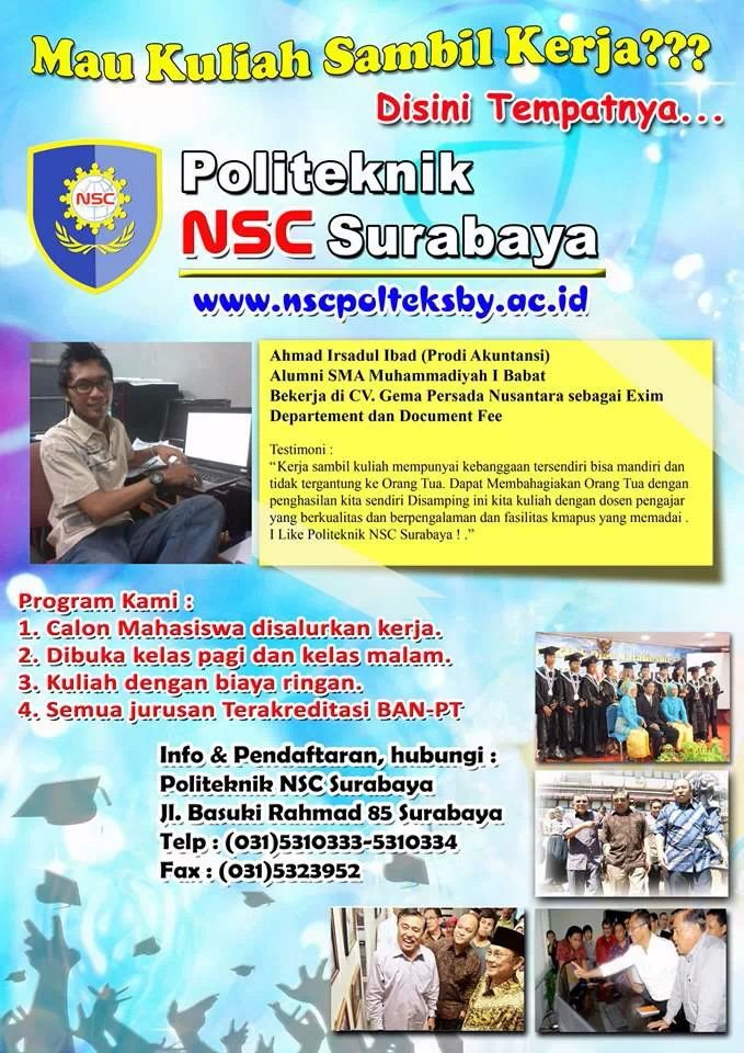 Testimoni Mahasiswa Politeknik NSC Surabaya