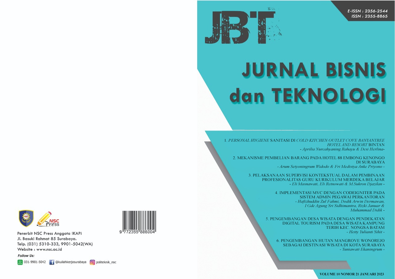 					View Vol. 10 No. 1 (2023): JBT (JURNAL BISNIS dan TEKNOLOGI)
				
