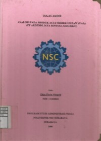 Image of Laporan Tugas Akhir Analisis Pada Produk Accu Merek Gs Dan Yuasa (PT. Ardendi Jaya Sentosa Sidoarjo)