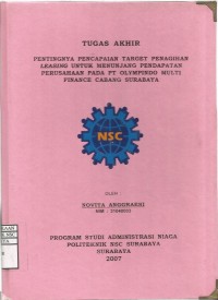 Image of Laporan Tugas Akhir Pentingnya Pencapaian Target Penagihan Leasing Untuk Menunjang Pendapatan Perusahaan Pada Olympindo Multi Finance Cabang Surabaya