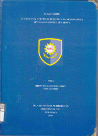 Image of Laporan Tugas Akhir Tugas Cook Helper Restoran Dharmawangsa Singgasana Hotel Surabaya