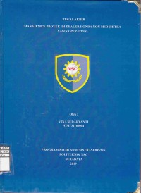 Laporan Tugas Akhir  Manajemen Proyek Di Dealer Honda Non MSO (Mitra Sales Operation)