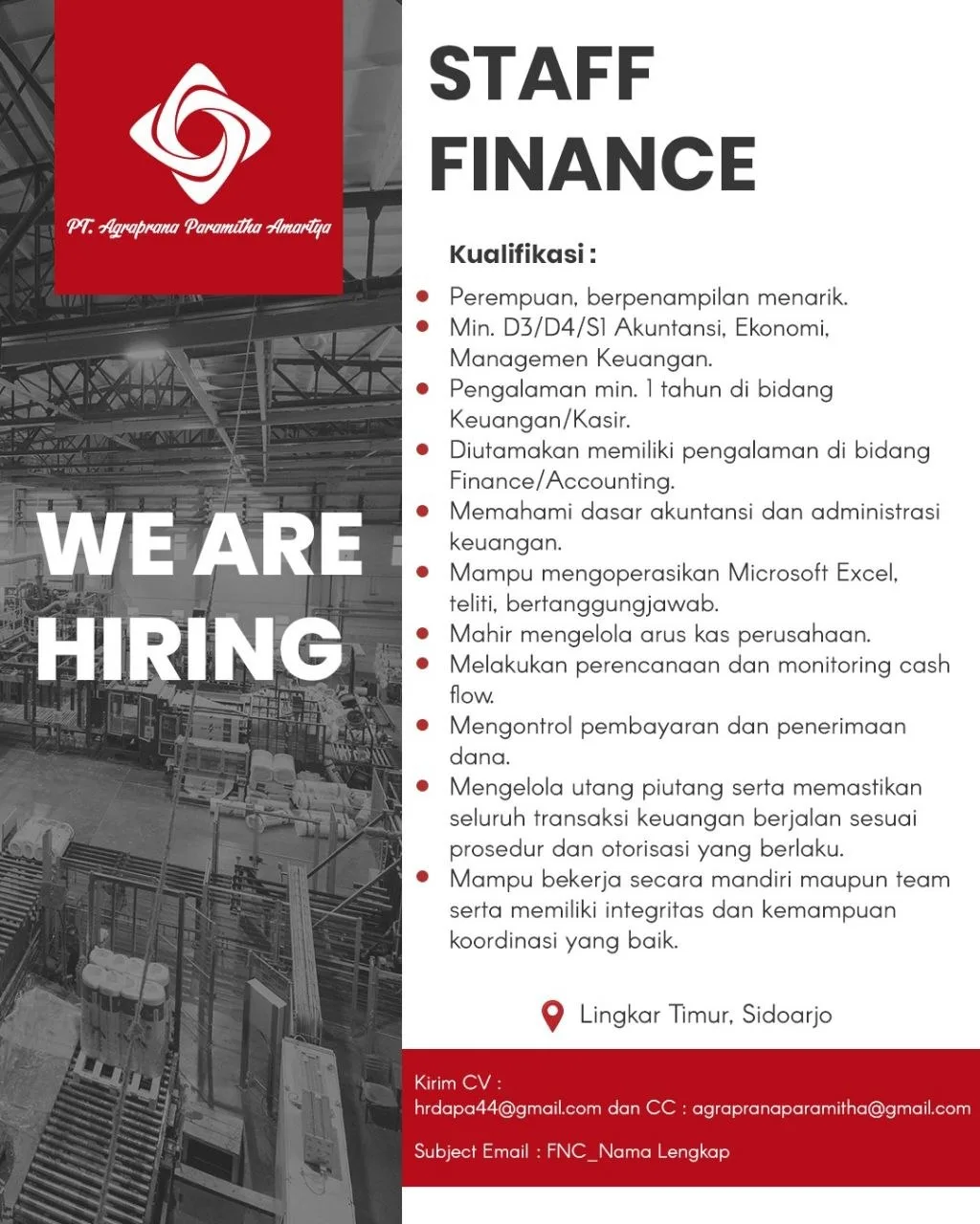 Loker Staff Finance