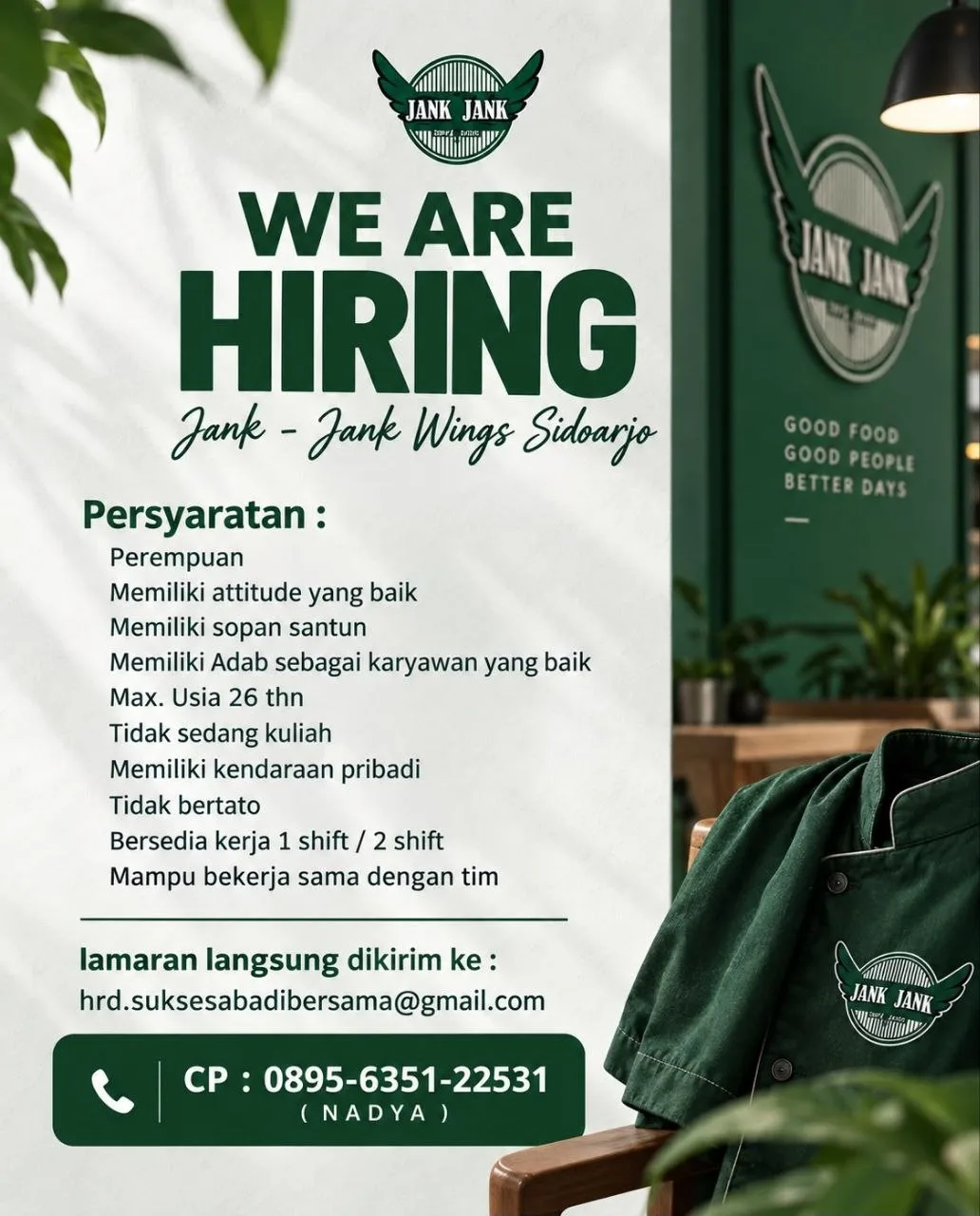 Lowongan Jankjank Wings Sidoarjo