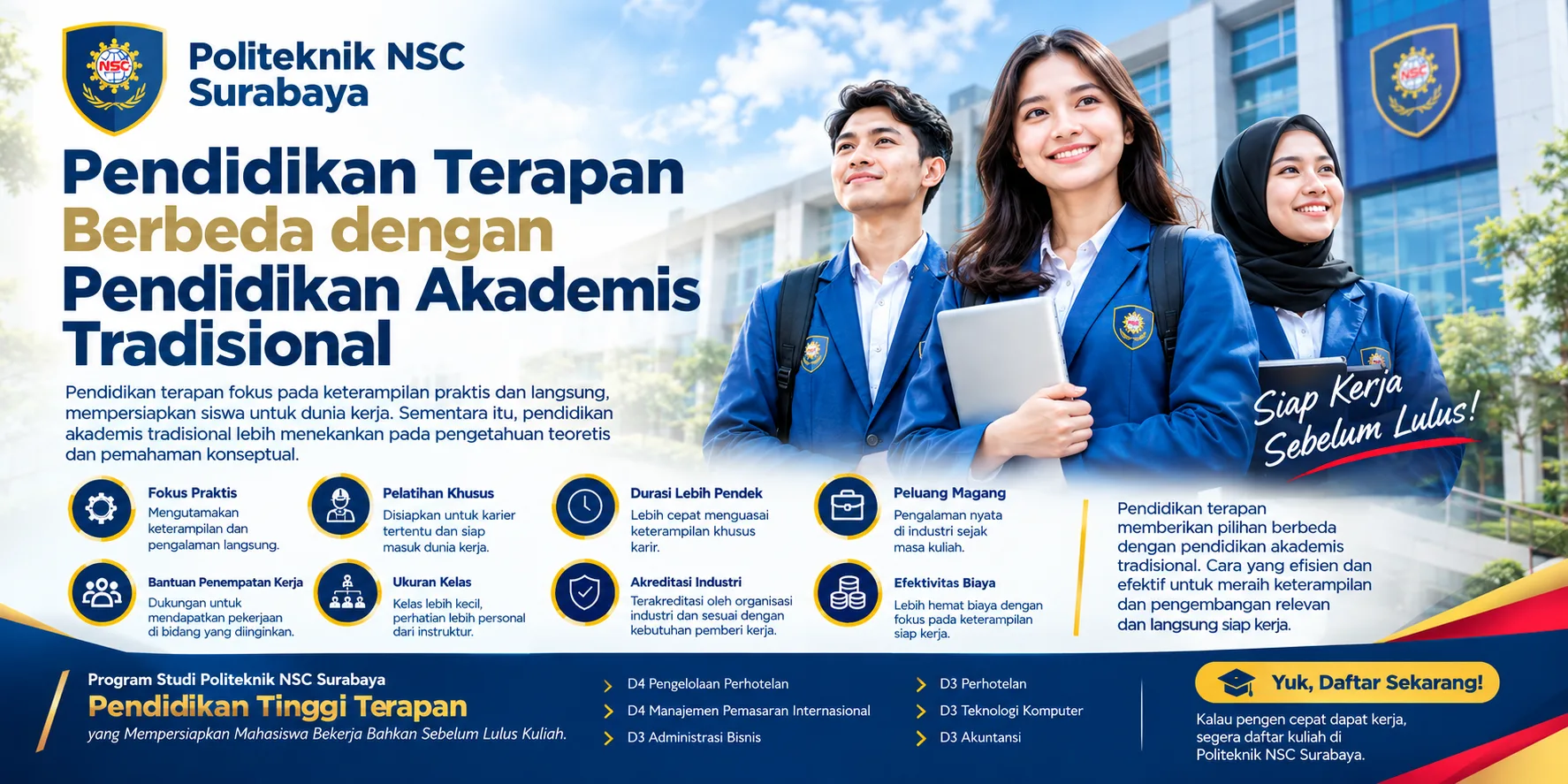Pendidikan Terapan Berbeda dengan Pendidikan Akademis Tradisional