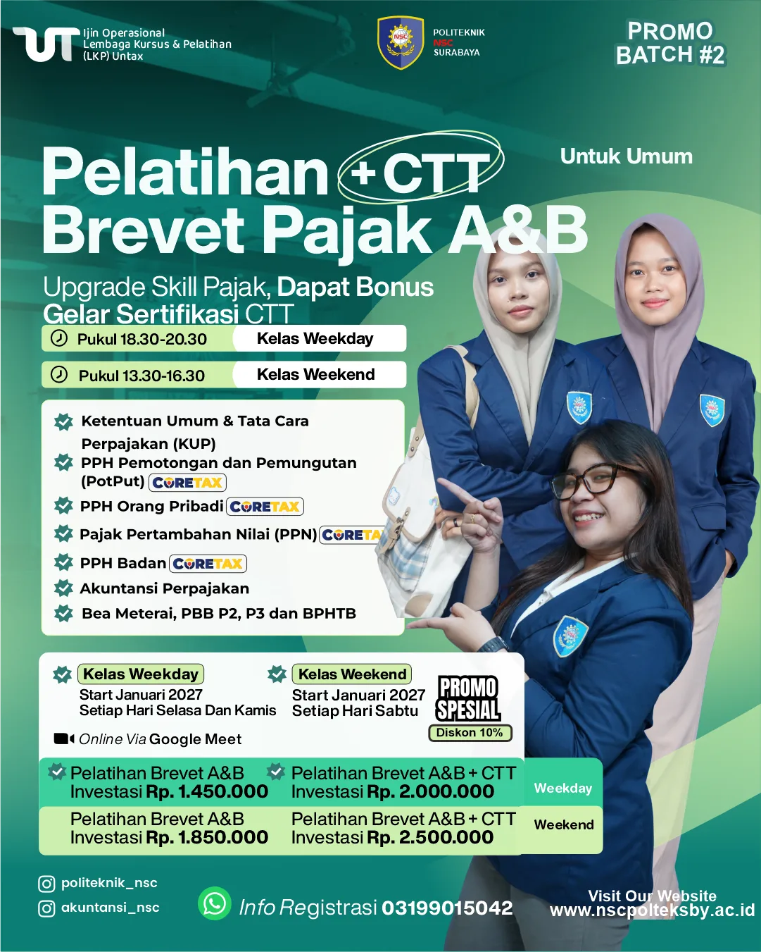 Politeknik NSC Surabaya Menyelenggarakan Pelatihan Brevet Pajak AB Batch 1 dan CTT untuk Tingkatkan Kompetensi Perpajakan