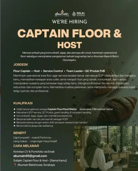 Lowongan Kerja Abumain Bake & Bistro