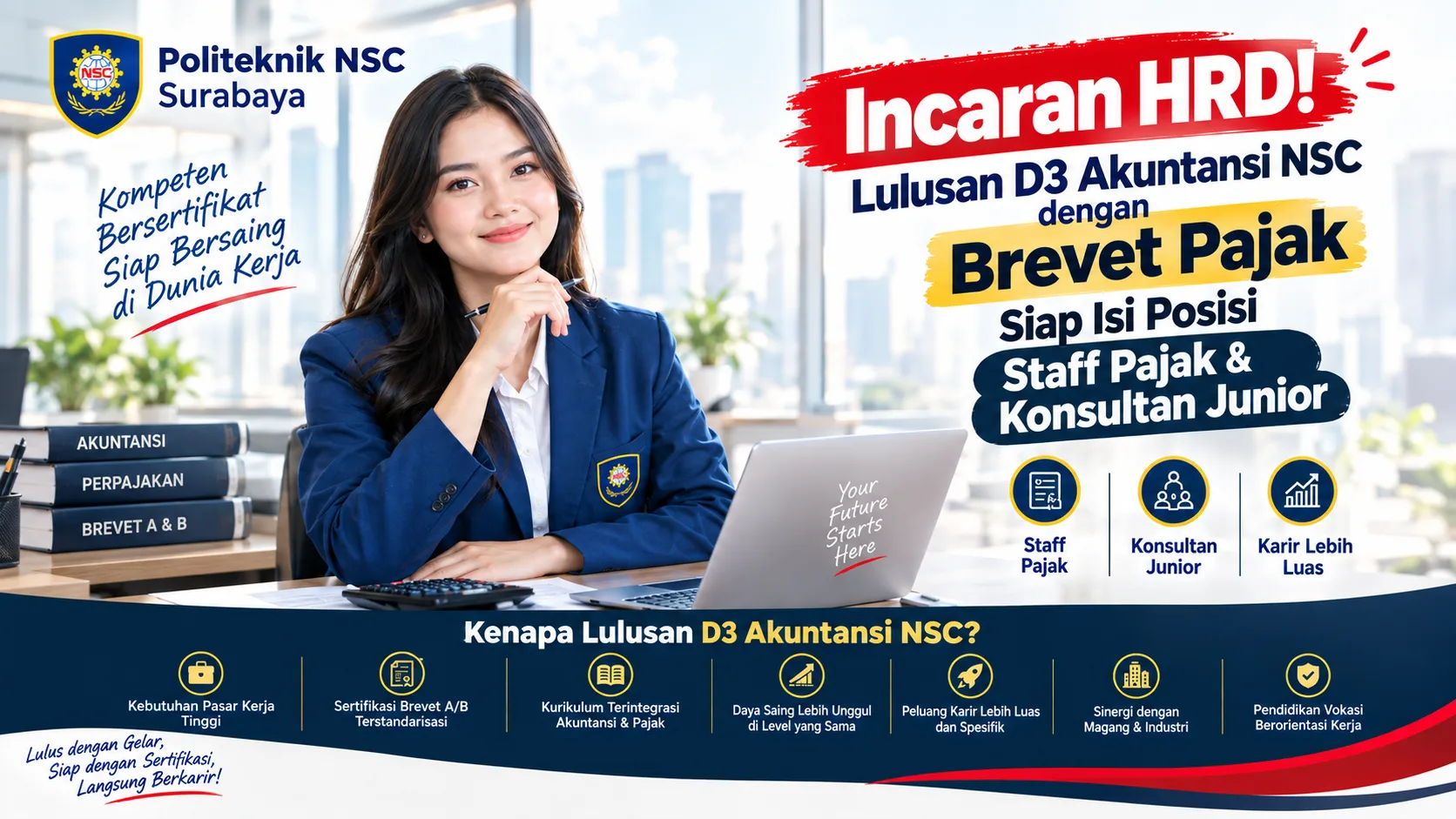 Incaran HRD! Lulusan D3 Akuntansi NSC dengan Brevet Pajak Siap Isi Posisi Staff Pajak &amp; Konsultan Junior