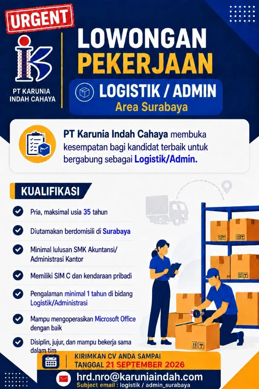Lowongan Logistik / Admin
